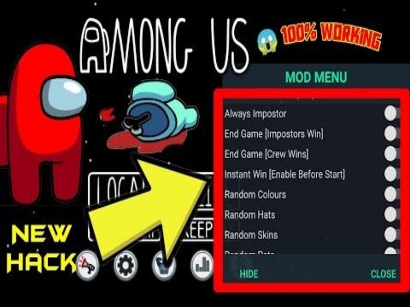 Tải Hack Among Us Mod Apk (Full Đồ, Menu) v2025.12.11 2 Tính Năng Menu Mod Mở Rộng Trong Hack Among Us
