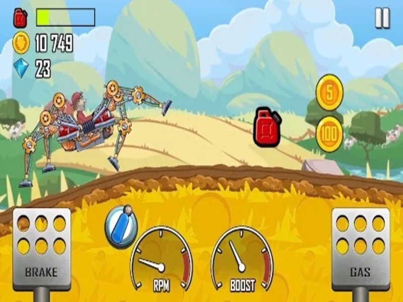 Vật Lý Xe Chân Thật Trong Hack Hill Climb Racing