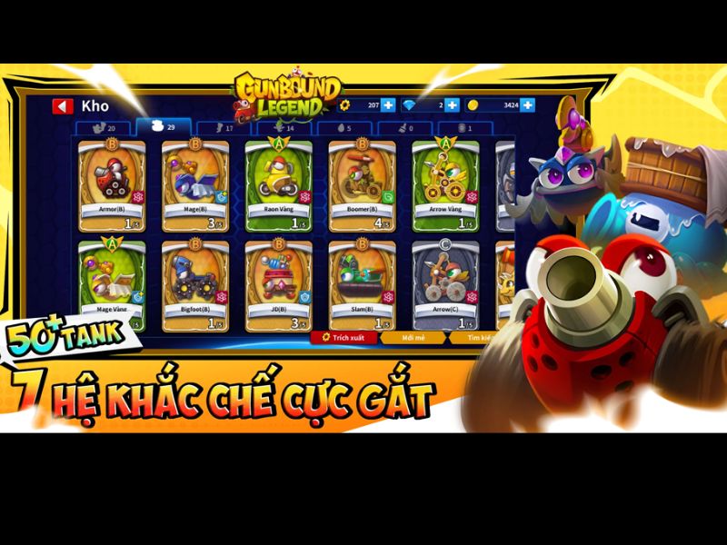 Hệ thống Tank phong phú với 7 hệ khắc chế với Gunbound Legend Vua Tọa Độ Mod APK