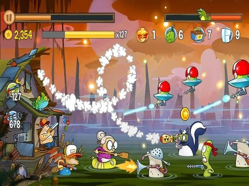 Hệ Thống Vũ Khí Đa Dạng Trong Swamp Attack 2