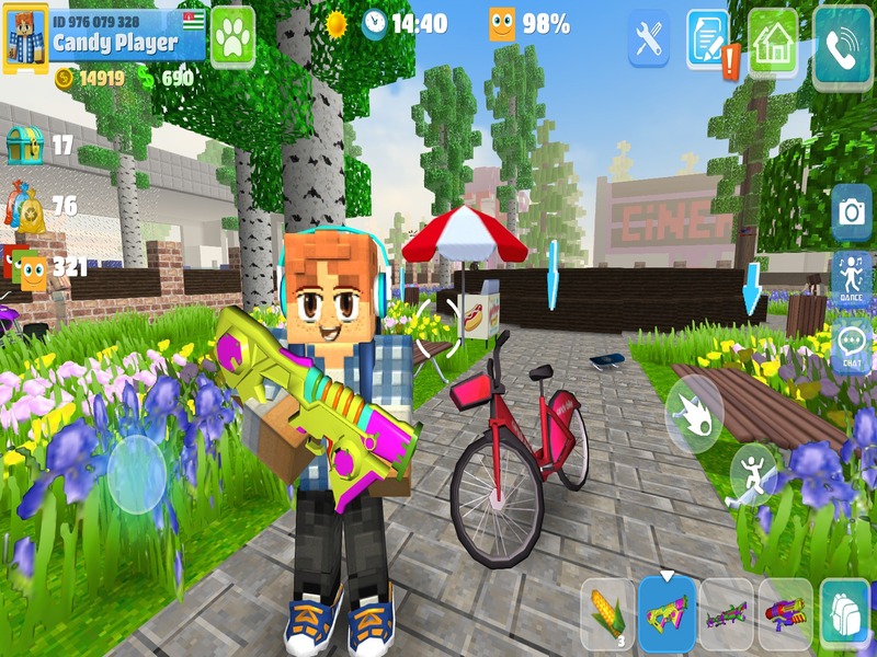 Đồ họa 3D sắc nét mang đậm phong cách Minecraft trong Hack School Party Craft