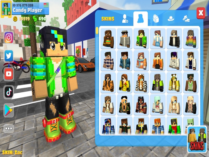 Thiết kế phong cách riêng cho nhân vật trong Hack School Party Craft