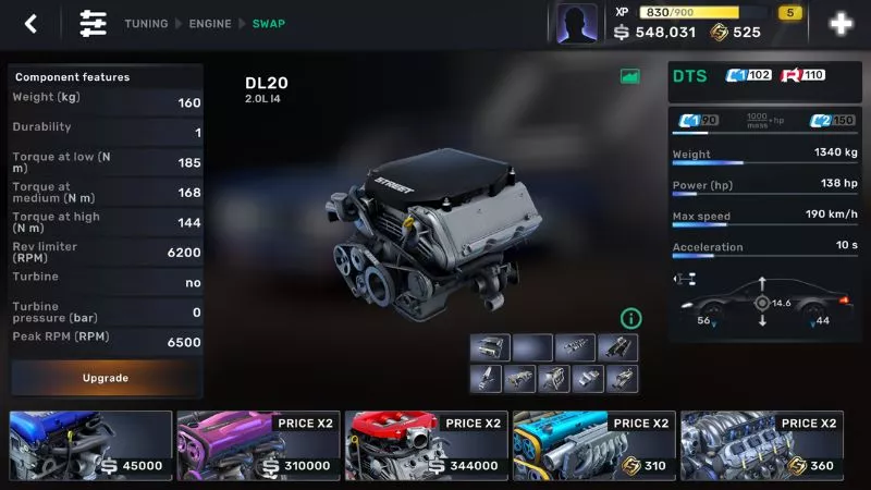 Tải Carx Street Mod APK (Vô Hạn Tiền) v1.17.0 Miễn Phí 3 Kho xe đa dạng và hệ thống tùy chỉnh chuyên sâu trong Carx Street Mod Apk
