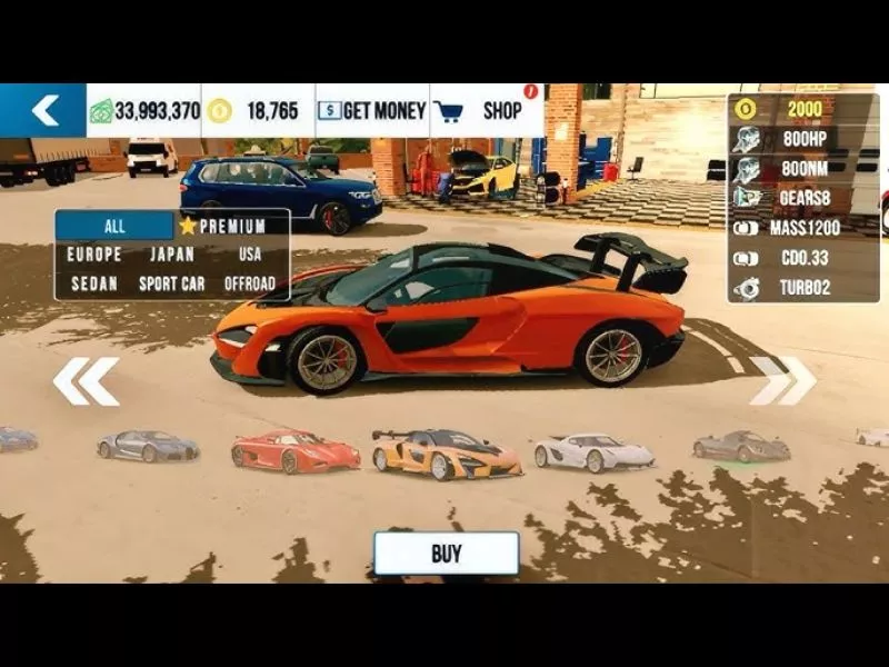 Hệ thống xe đa dạng từ phổ thông đến siêu xe trong Hack Car Parking Multiplayer 