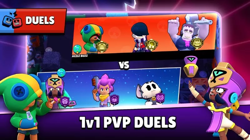 Brawl Stars APK trong trận chiến PvP.